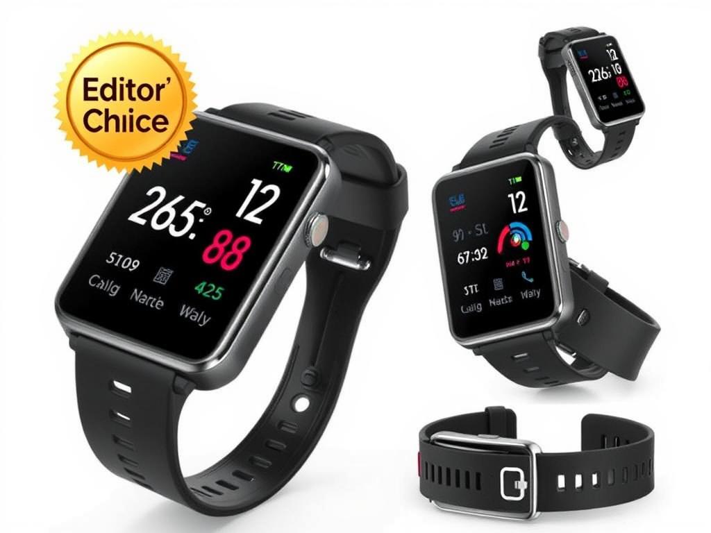 Choiknbo Fitness Tracker Smartwatch showing multiple fitness tracking screens and gold Editor's Choice badge